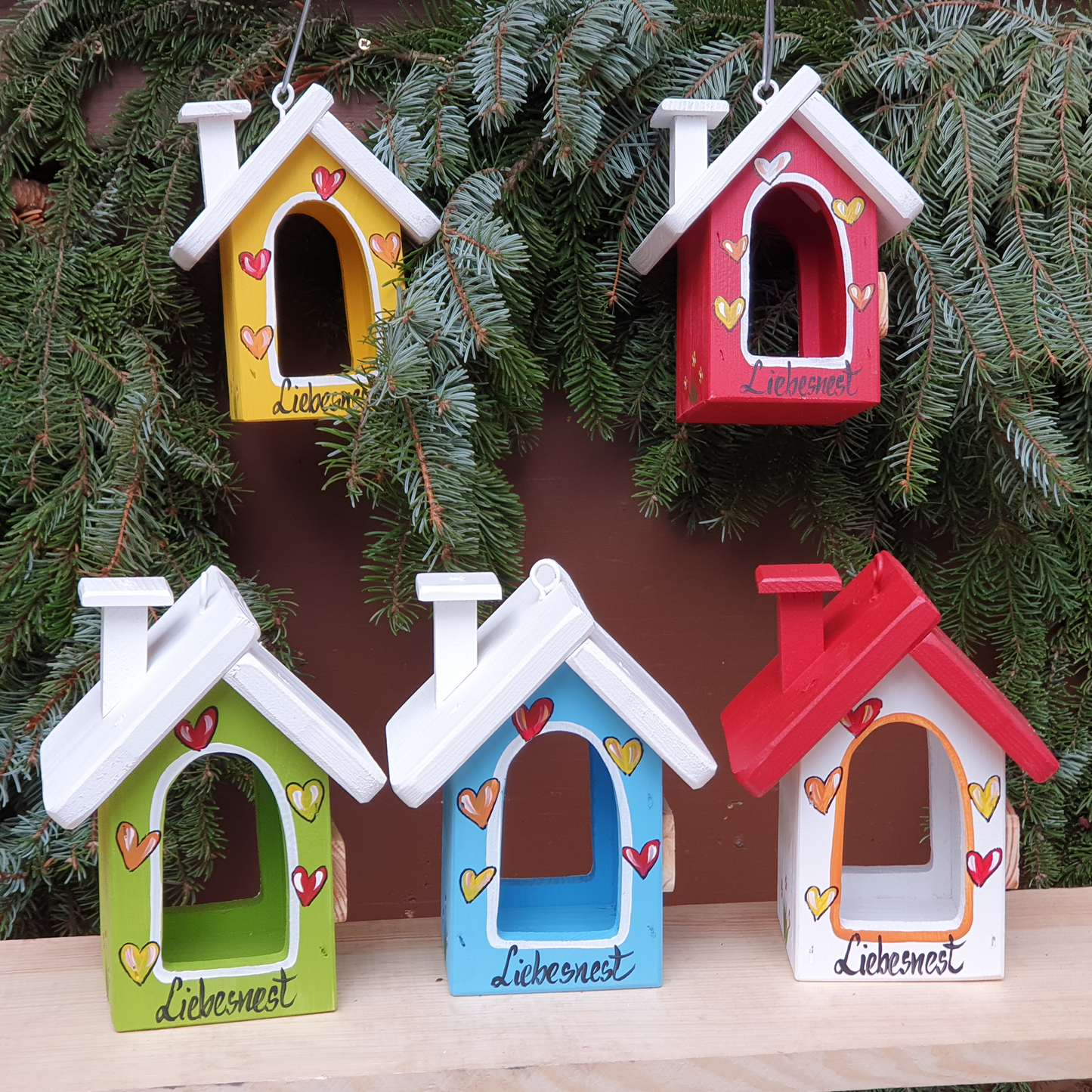 5er SET Berghütte mini "Liebesnest" 5 Farben