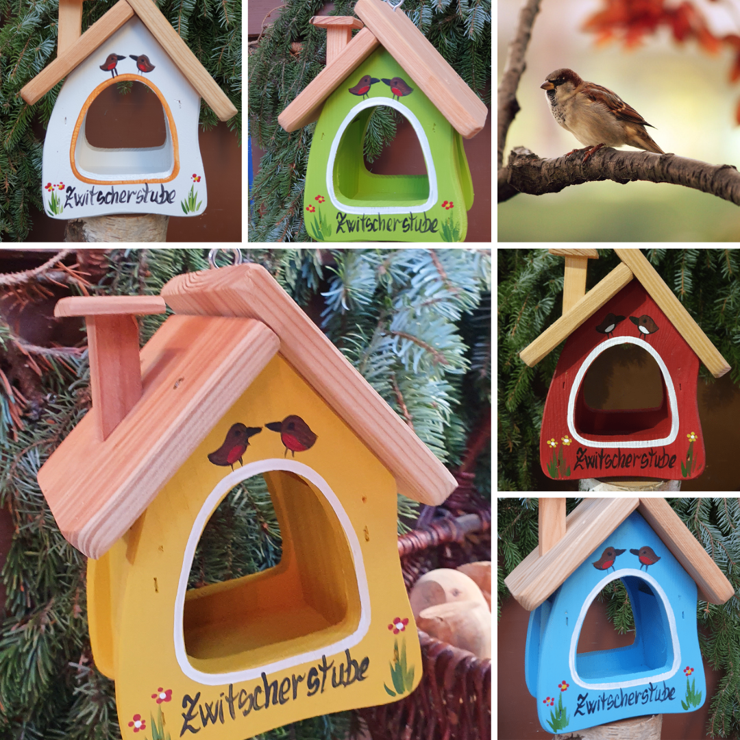 5er Set Futterhaus Die Futterstube - "Zwitscherstube"