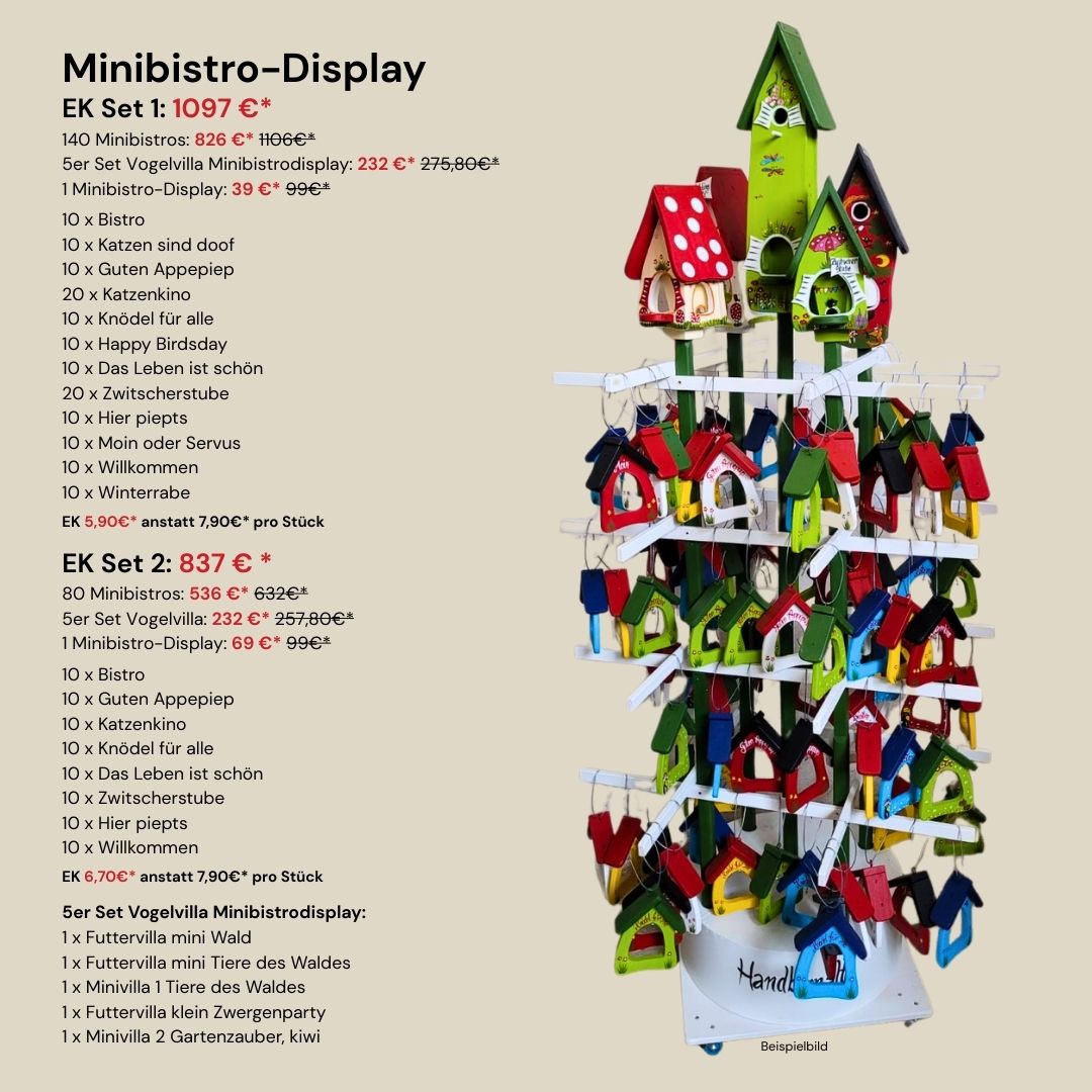 Set 1 - Minibistro Display / Variante mit Moin