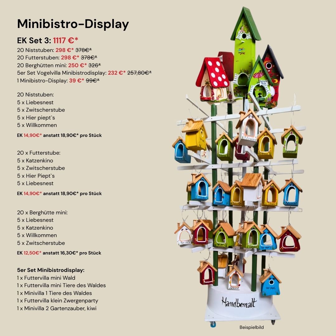 Set 3 - Nist- und Futterstuben Display