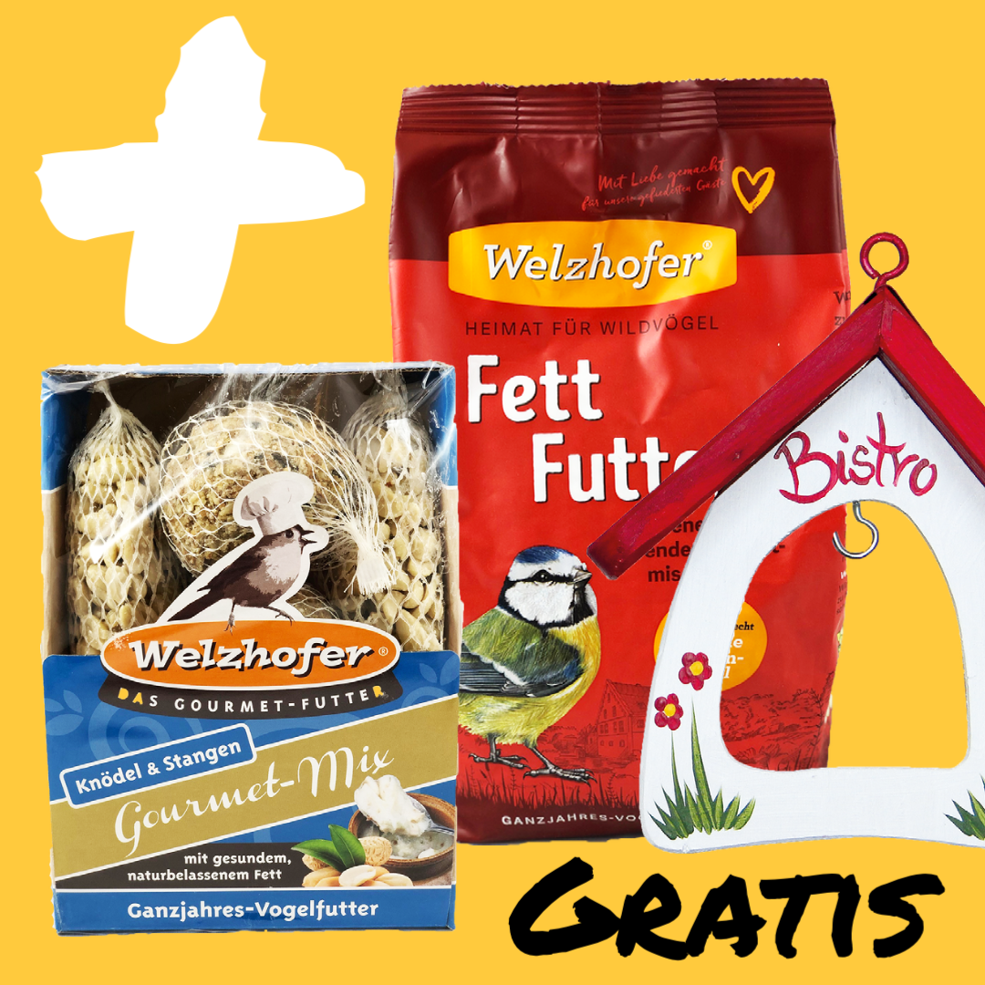 Bonus Gourmet-Futterknödel + Fettfutter 1 Kg + Minibistro weiß