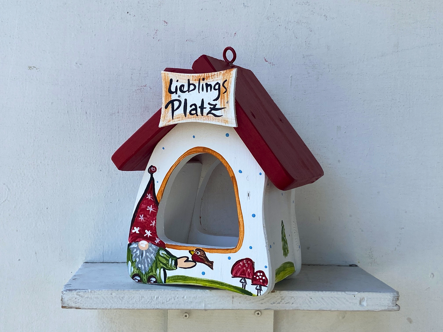 Futterhaus Die Futterstube -Zwergenparty "Lieblingsplatz" in weiß