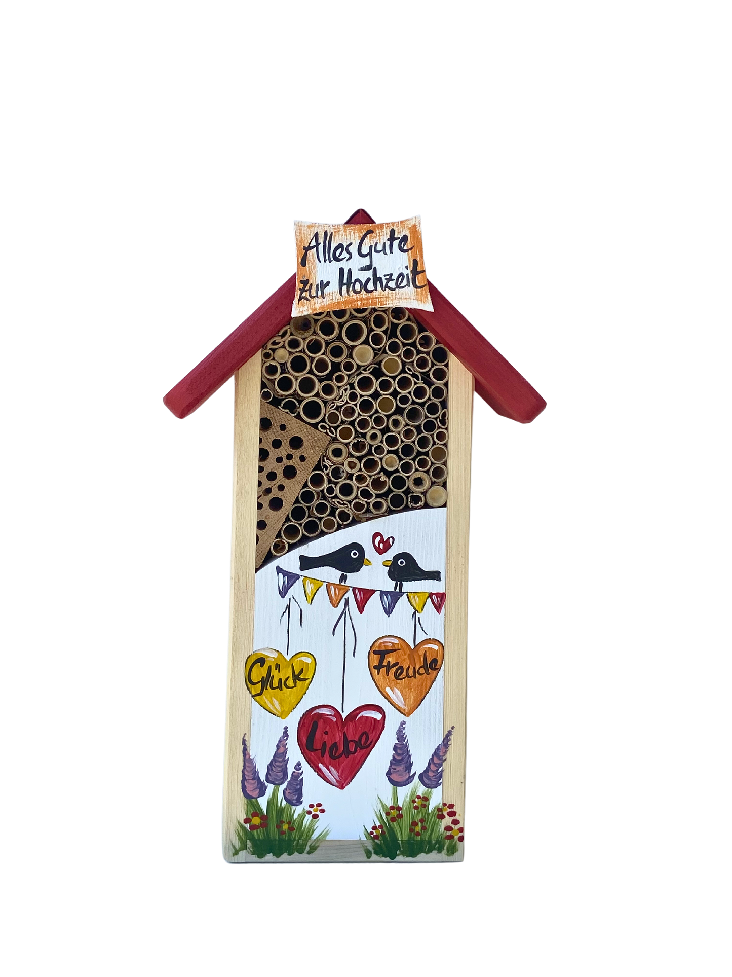 Insect house - Insect hotel "Happy Wedding" in white