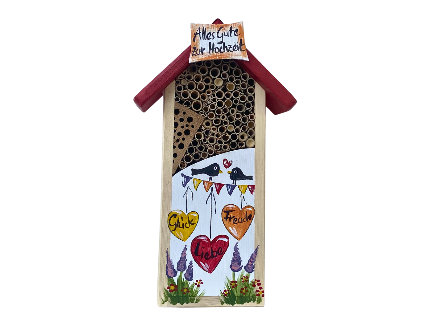 Insect house - Insect hotel "Happy Wedding" in white