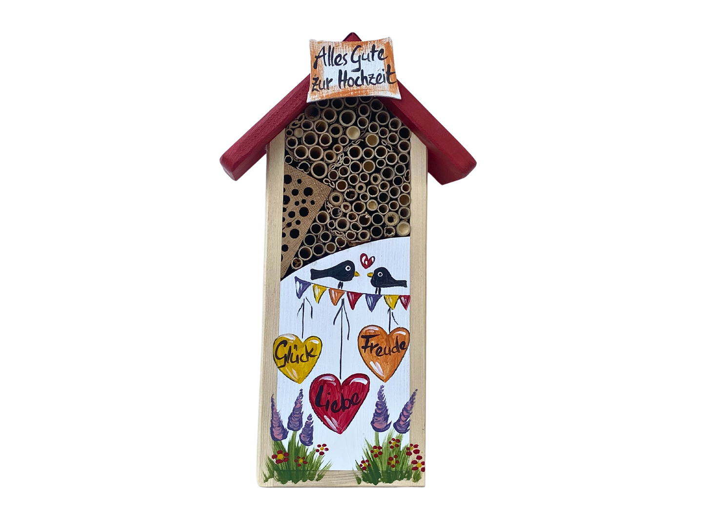 Insect house - Insect hotel "Happy Wedding" in white