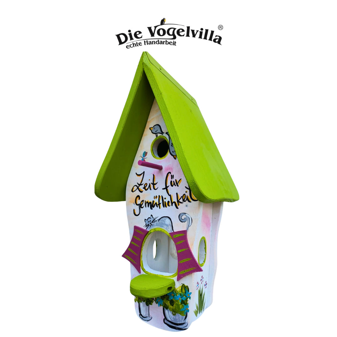 Kombiniertes Vogelhaus - Minivilla 1 "Zeit für Gemütlichkeit"