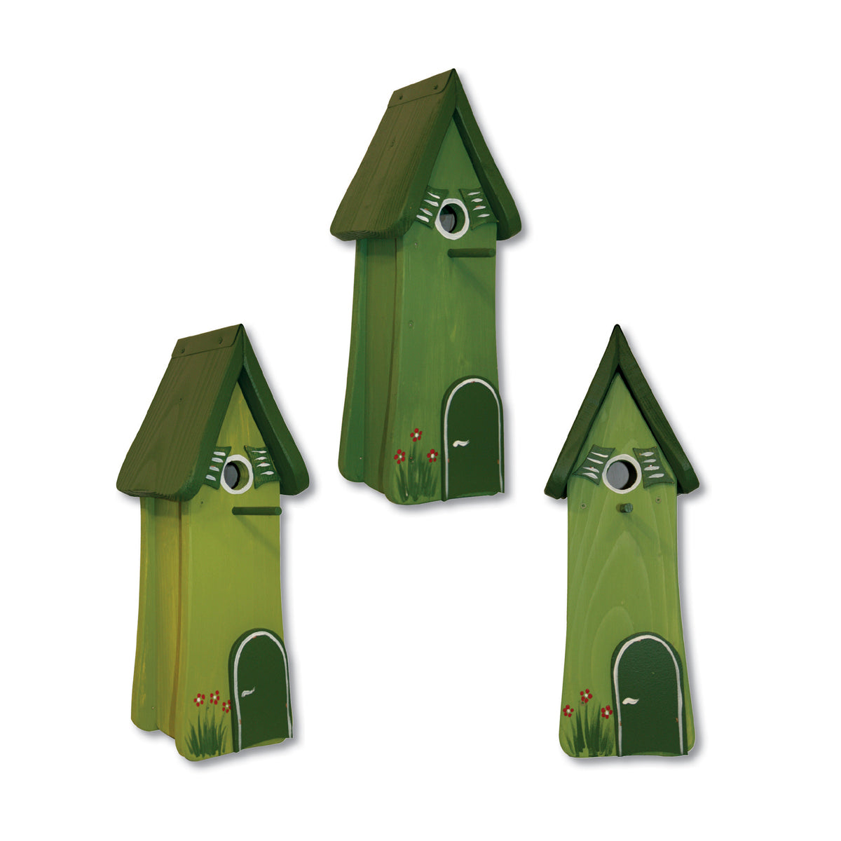 Nisttürmchen Hobbit Set Kiwigrün (3 Häuser)