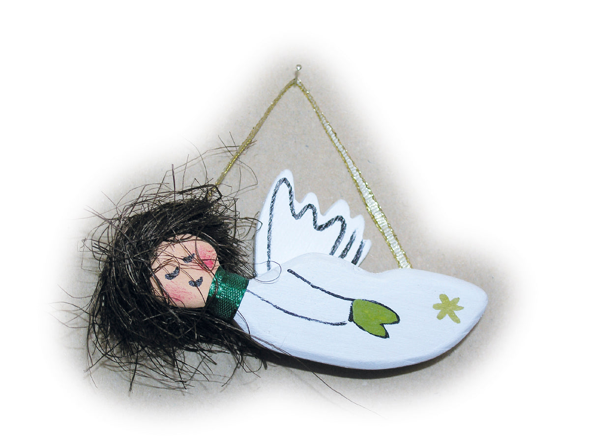 Engel fliegend 12 cm, vanillegelb