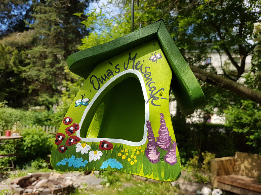 Abschiedsgeschenk Kindergarten - verschiedene Farben | Vogelfutterhaus zum Aufhängen mit Haken