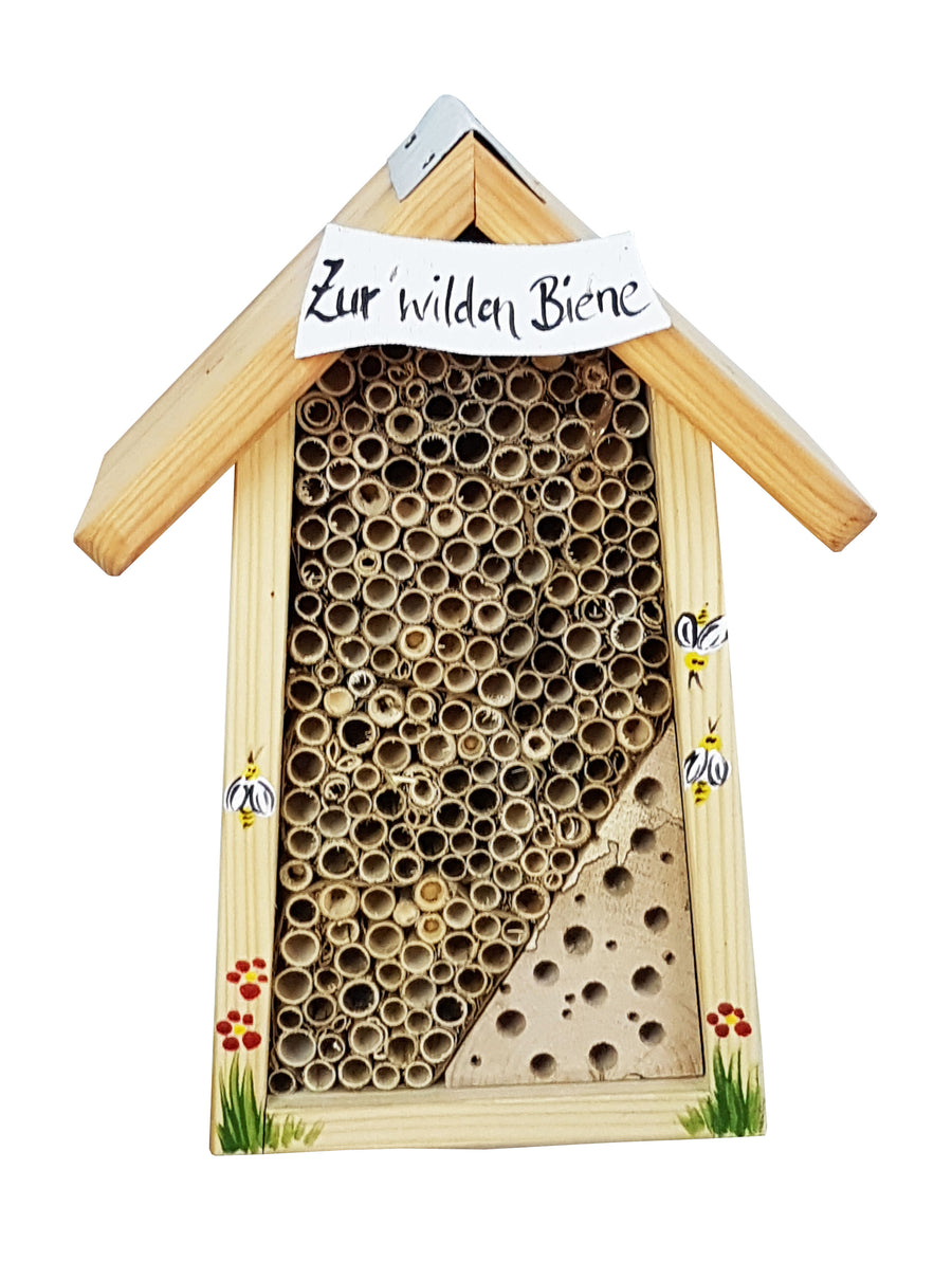 Bienenhotel klein mit Schild