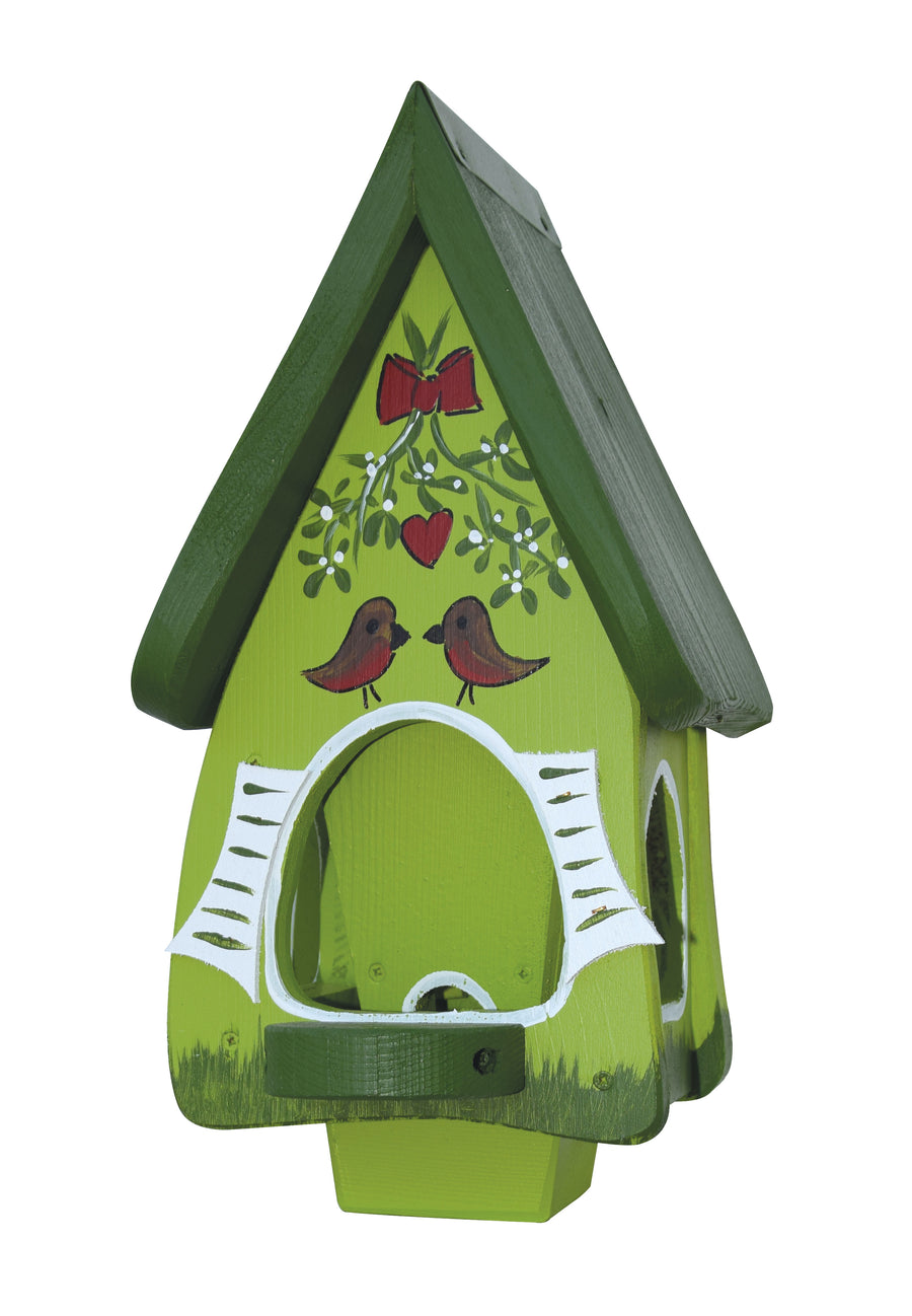 Vogelfutterhaus Futtervilla mit Silo Mistelzweig   grün