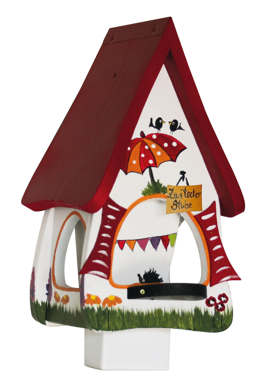 Vogelfutterhaus Futtervilla mit Silo Zwitscherstube weiß