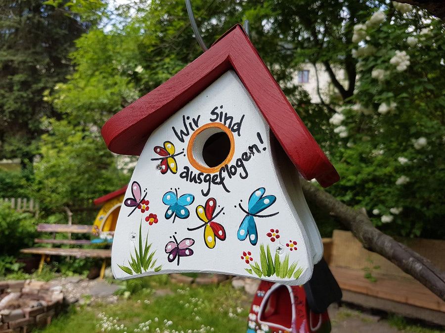 Kindergarten Aschiedsgeschenk | Nistkasten hängend | Namen & Schmetterlinge