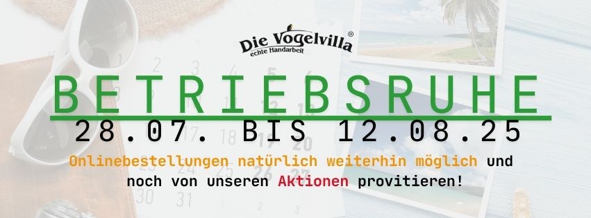 🌞 Sommerpause bei der Vogelvilla – wichtige Versandhinweise 🕊️