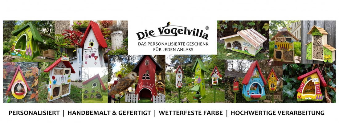Willkommen bei der Vogelvilla – ein Zuhause für Vögel, Insekten - bezaubernde Unikate