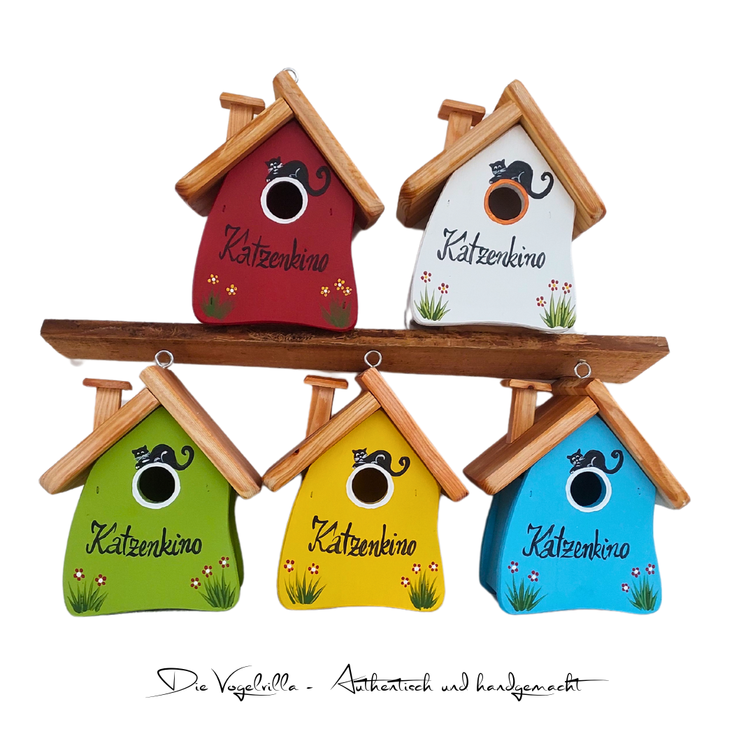 5er Set Nistkasten Niststube "Katzenkino" 5 Farben