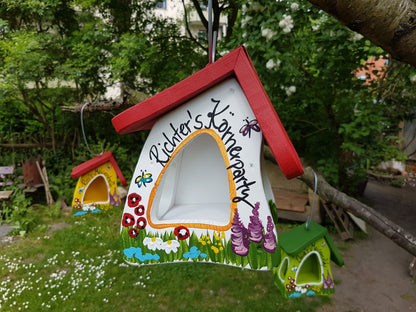 Futterhaus - Gartenzauber weiß - personalisiert