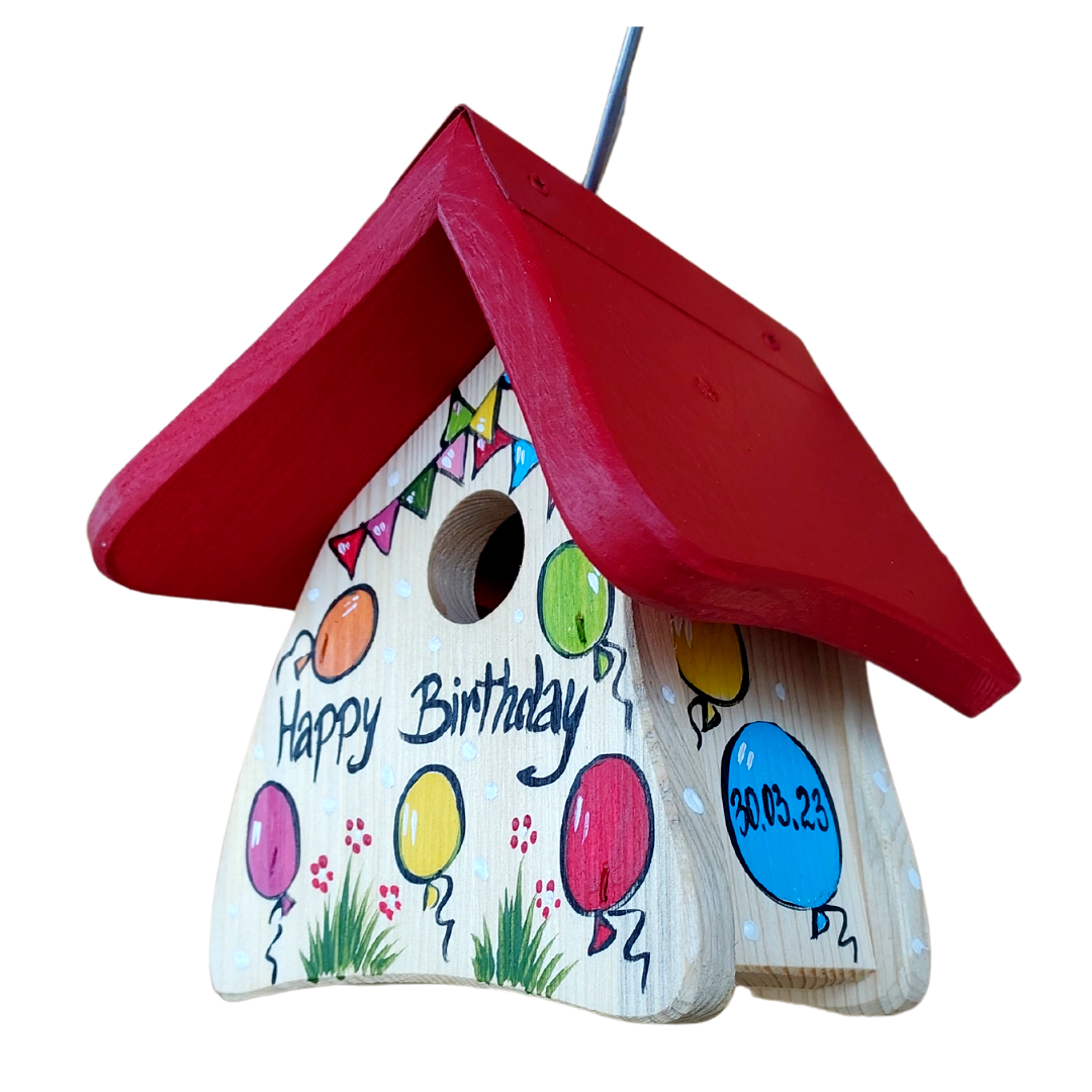 Nistkasten - Nistmini - Happy Birthday - personalisiert