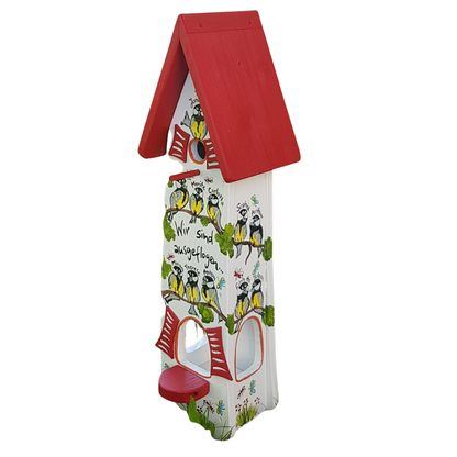 Kombiniertes Vogelhaus - Minivilla 2 Meisen- personalisiert