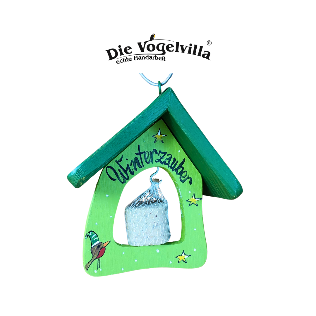 10er Set Futterschaukel Minibistro "Winterzauber" hängend
