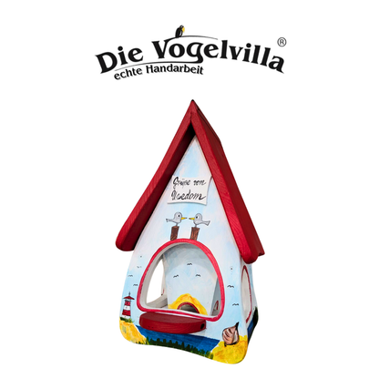 Futterhaus mit Silo - Futtervilla klein Strandlust "Grüße von ..." - perso