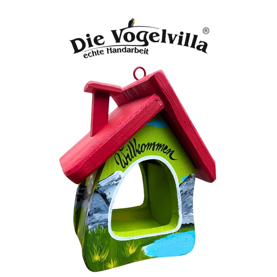 5er Set Futterhaus - Futterstube Berge "Willkommen"