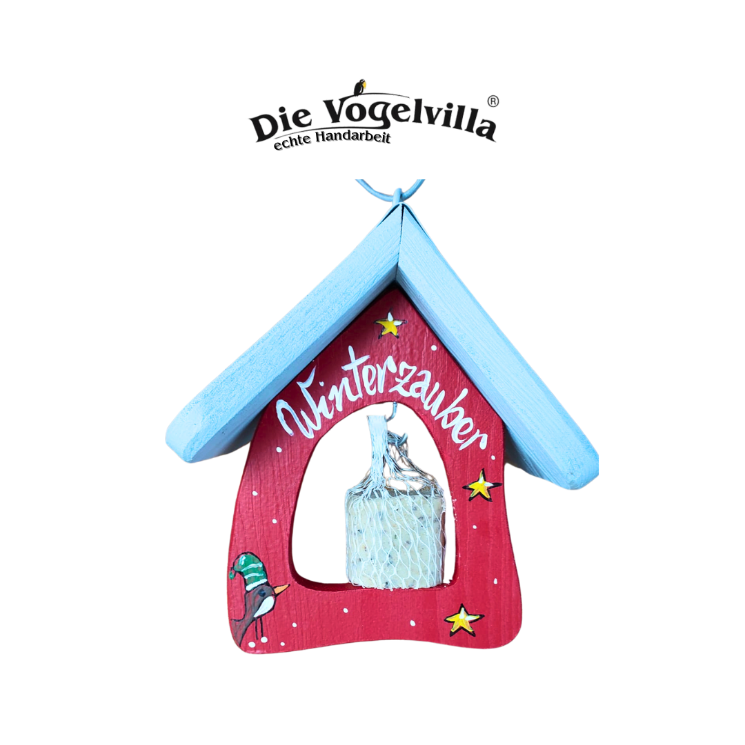 10er Set Futterschaukel Minibistro "Winterzauber" hängend