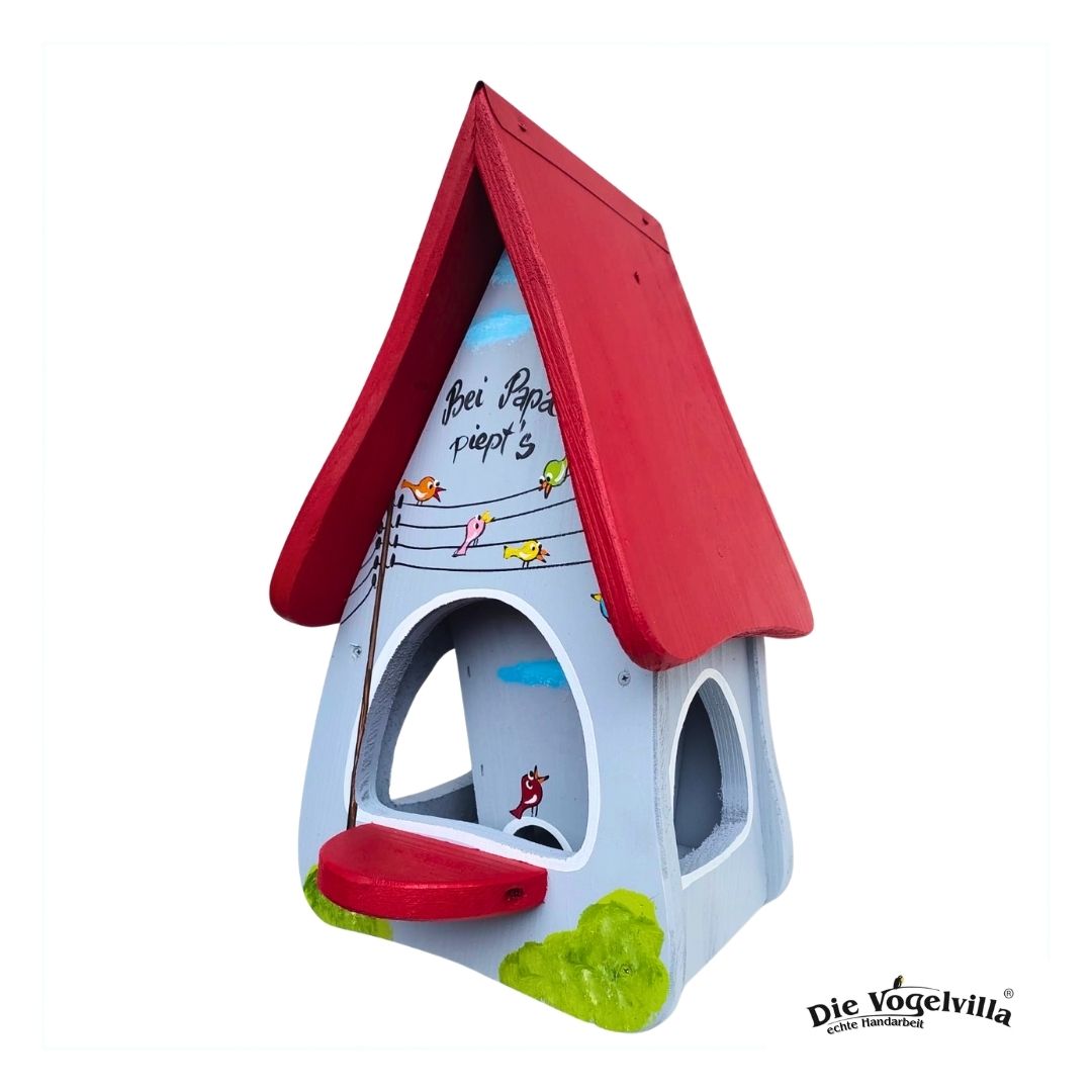 Futterhaus mit Silo – Futtervilla klein „Bei Papa piept’s“