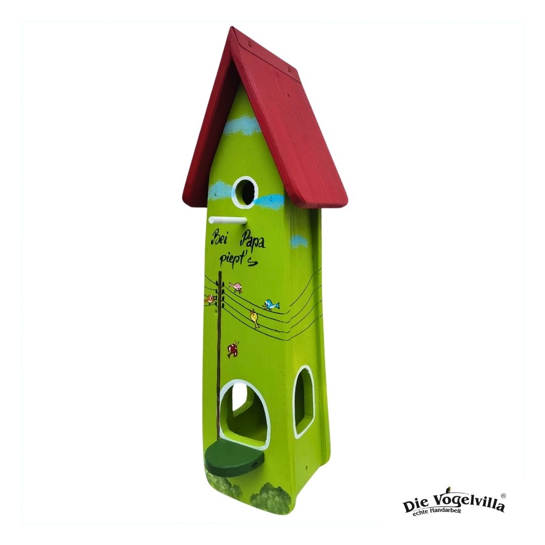 Kombiniertes Vogelhaus - Minivilla 2 „Bei Papa piept’s“