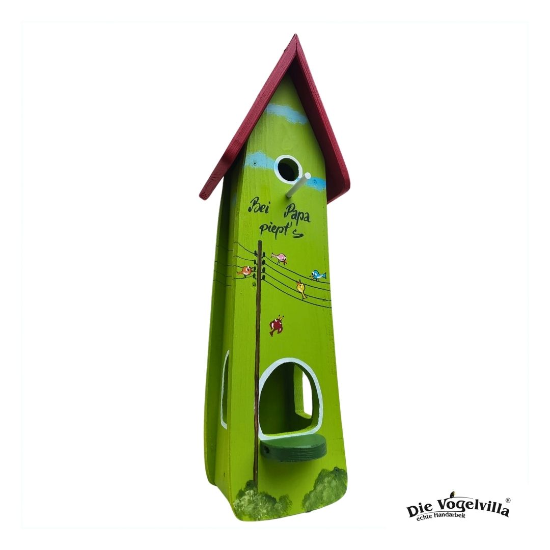 Kombiniertes Vogelhaus - Minivilla 2 „Bei Papa piept’s“