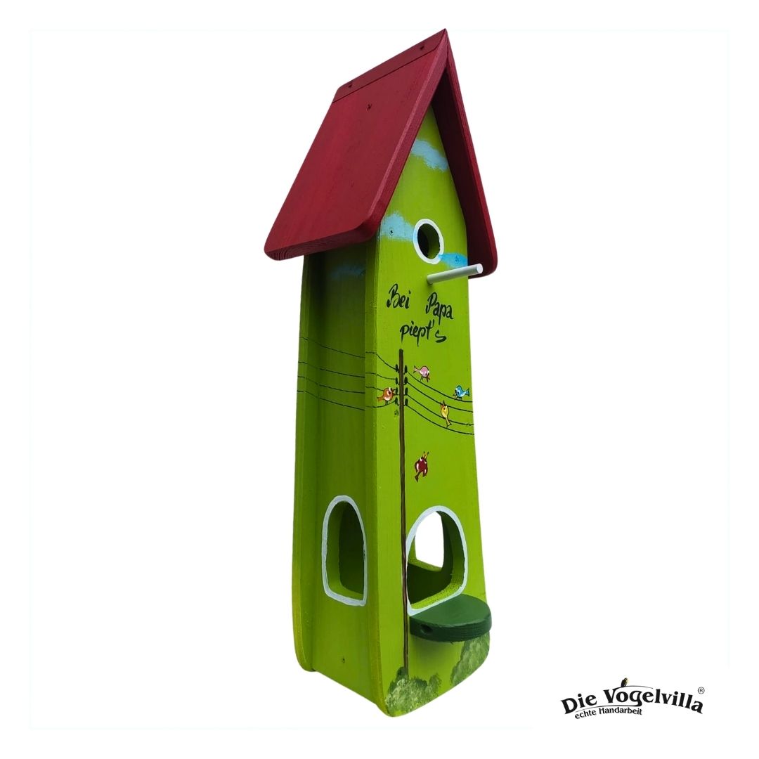 Kombiniertes Vogelhaus - Minivilla 2 „Bei Papa piept’s“