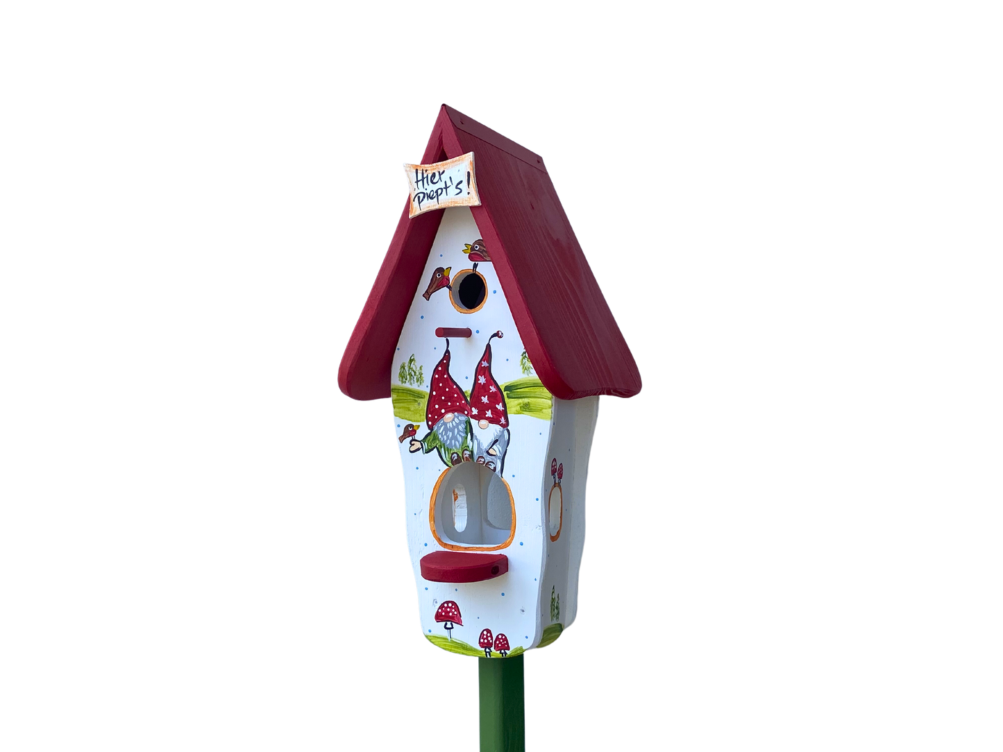 Combined birdhouse - Minivilla 1 - Dwarf party "It's chirping here" in white