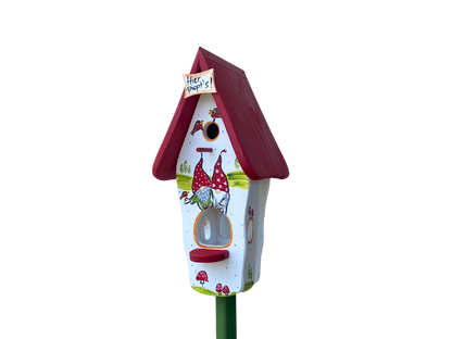 Combined birdhouse - Minivilla 1 - Dwarf party "It's chirping here" in white