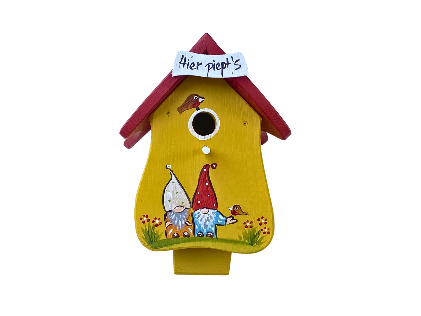Combined birdhouse - forester's house "Hier piept´s" standing