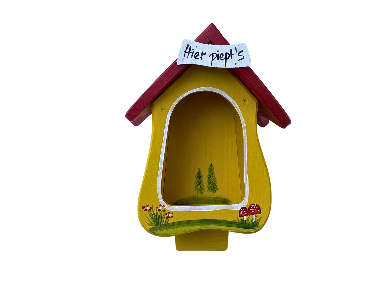 Combined birdhouse - forester's house "Hier piept´s" standing