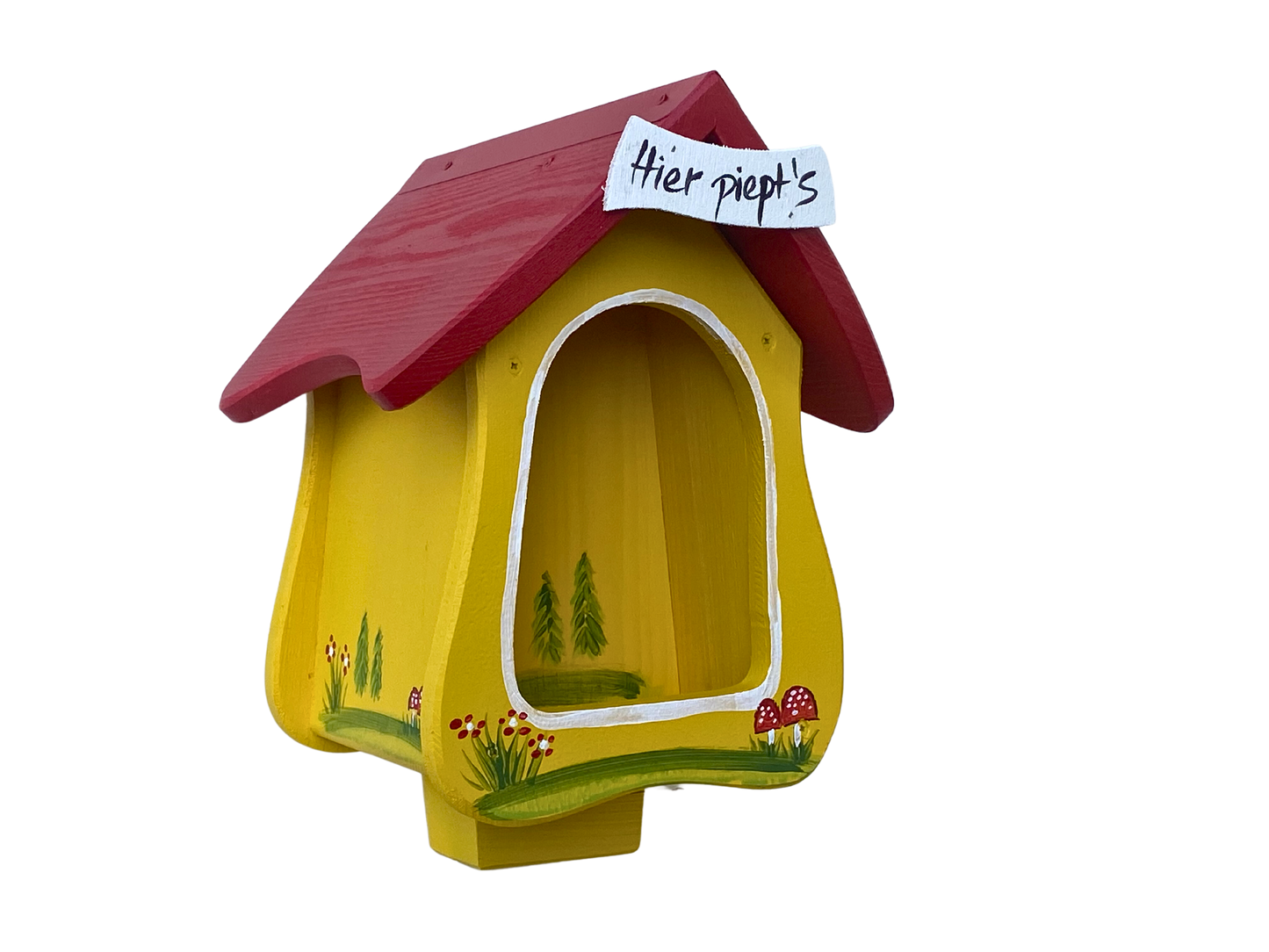 Combined birdhouse - forester's house "Hier piept´s" standing