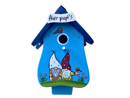 Combined birdhouse - forester's house "Hier piept´s" standing