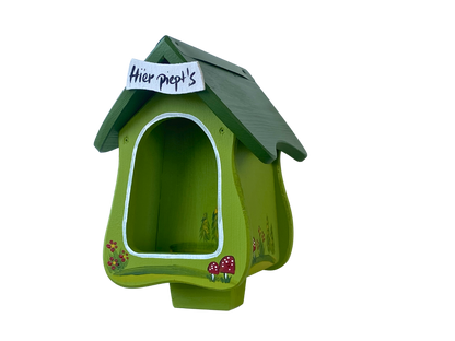 Kombiniertes Vogelhaus - Forsthaus "Hier piept´s" stehend