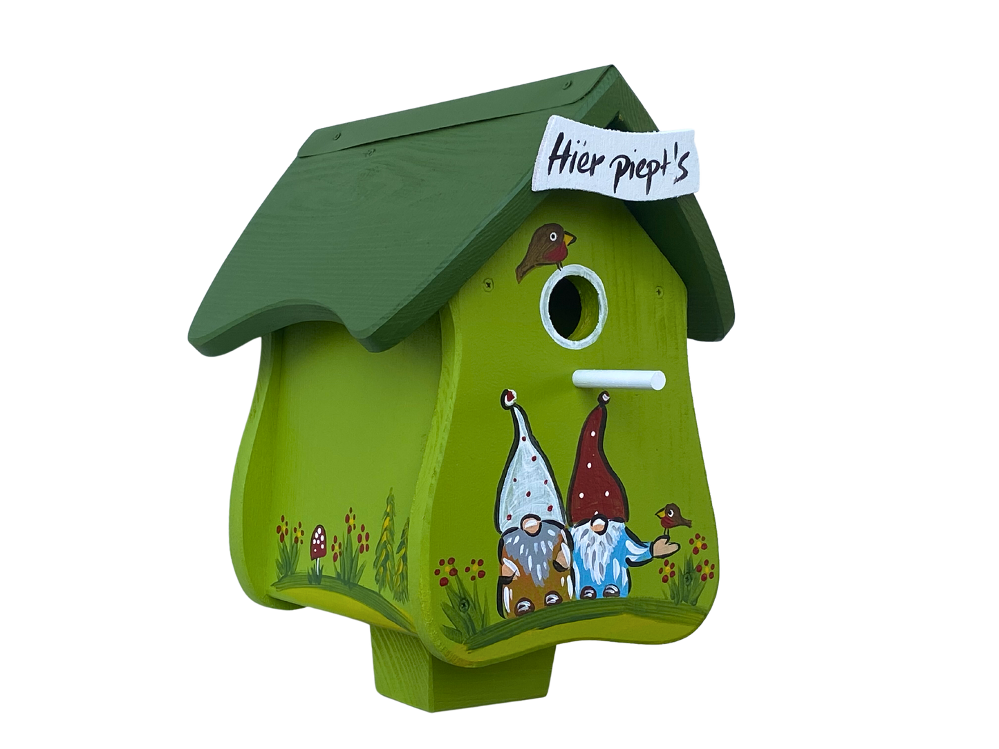 Combined birdhouse - forester's house "Hier piept´s" standing