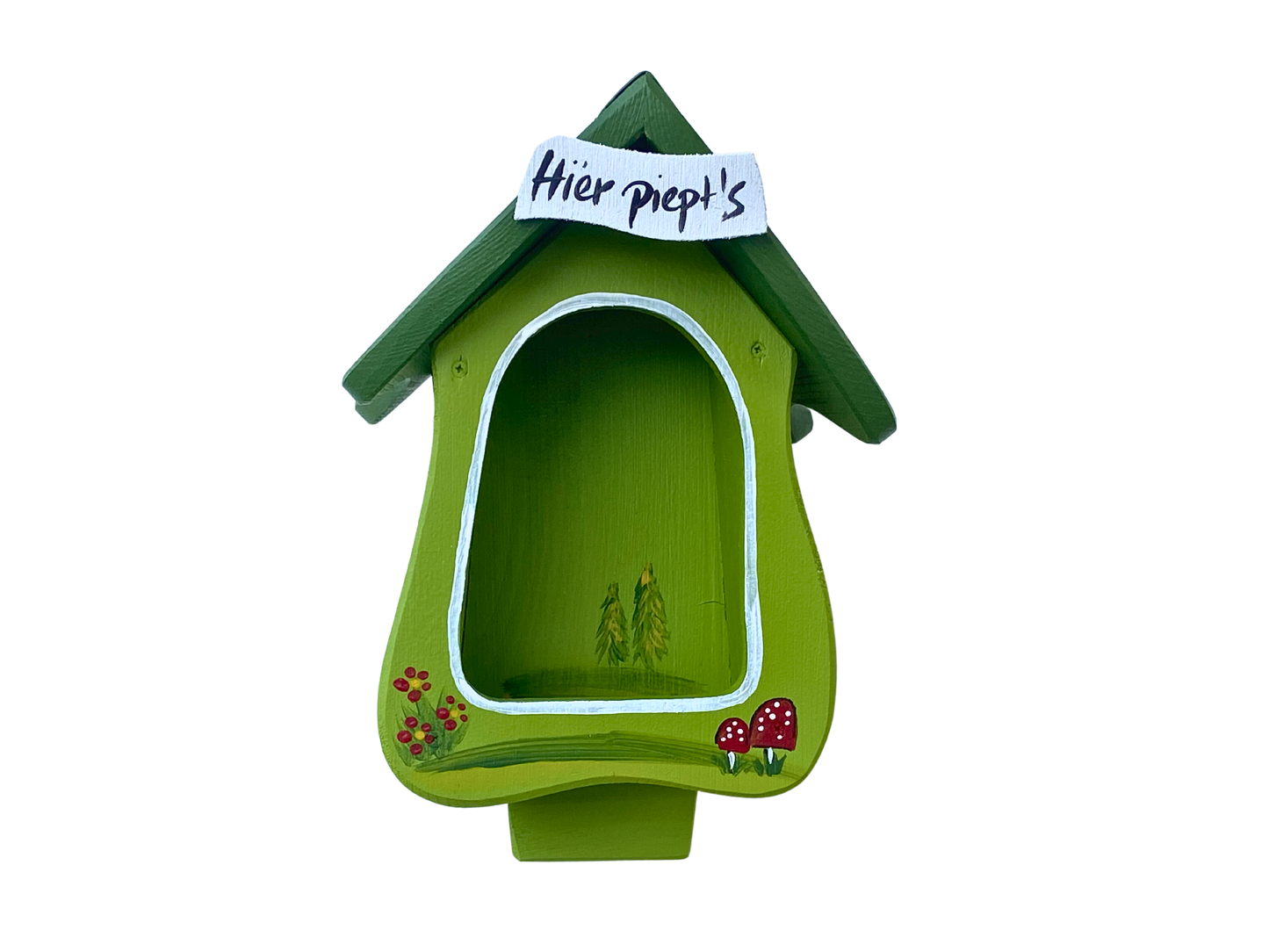 Combined birdhouse - forester's house "Hier piept´s" standing
