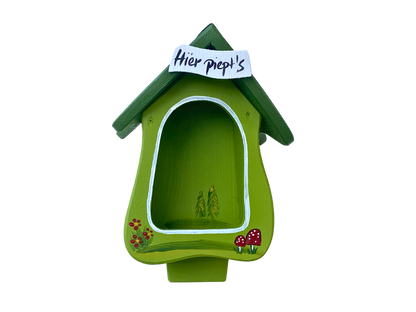 Combined birdhouse - forester's house "Hier piept´s" standing