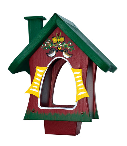 Futterhaus "Waldhütte mit Mistelzweig" stehend