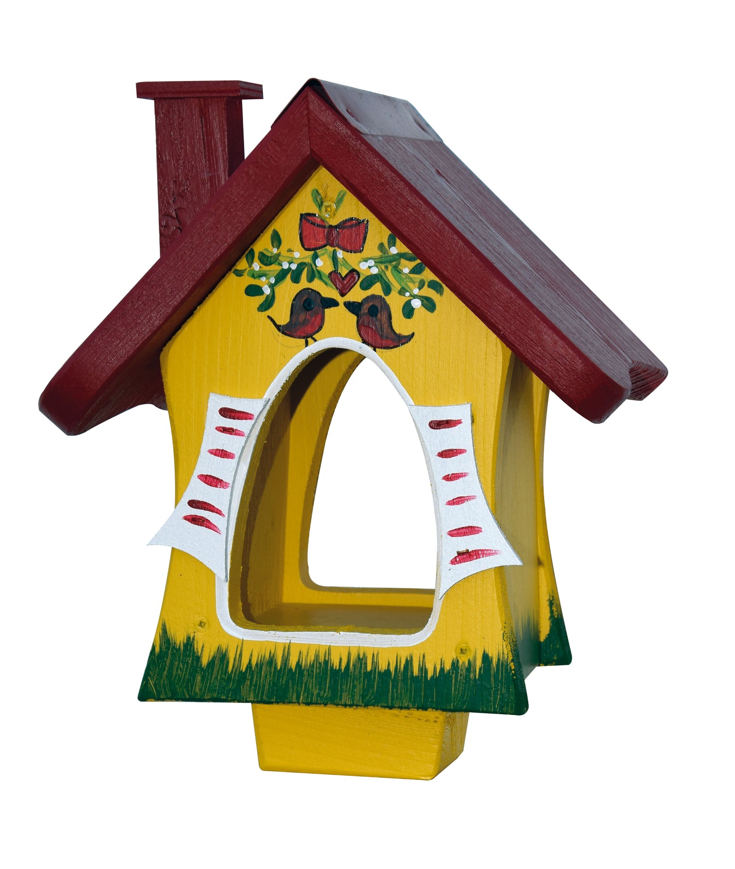 Futterhaus "Waldhütte mit Mistelzweig" stehend