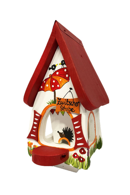 5er Set Futterhaus mit Silo - Futtervilla mini Zwitscherstube