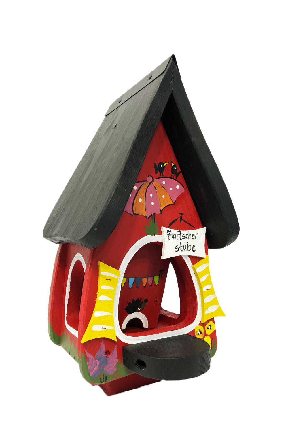 5er Set Futterhaus mit Silo - Futtervilla mini Zwitscherstube