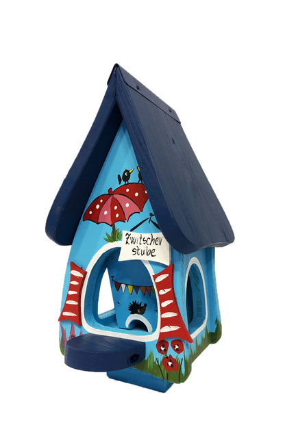 5er Set Futterhaus mit Silo - Futtervilla mini Zwitscherstube