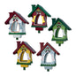 5er Set Futterhaus - Waldhütte mit Mistelzweig - stehend