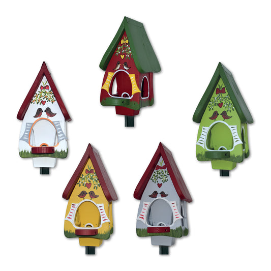 5er Set Futterhaus mit Silo - Futtervilla mini Hobbit Mistelzweig