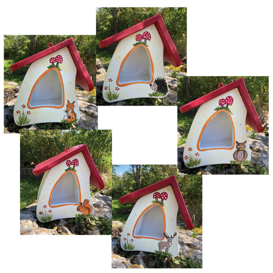 SET Vogelfutterhaus - Futtermini "Tiere des Waldes II" 5 Stk.