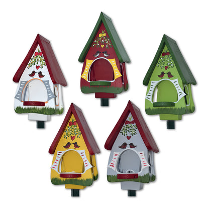 5er Set Futterhaus mit Silo - Futtervilla klein Hobbit Mistelzweig